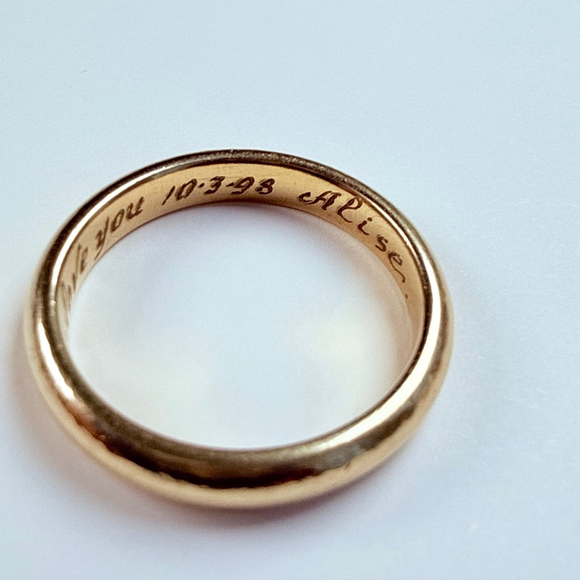 14K Solid Yellow Gold Frederick Goldman Classic Solid 4MM Band Vintage Ring SZ 9 - Picture 6 of 9